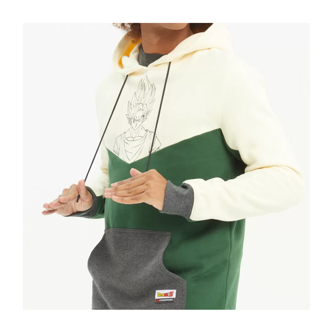 Hydroponic Dragon Ball Z Colabo | Sudaderas Con Capucha>Sudadera Con Capucha DRAGON BALL Z GOKU SAIYAN Off White / Green / Heather Grey
